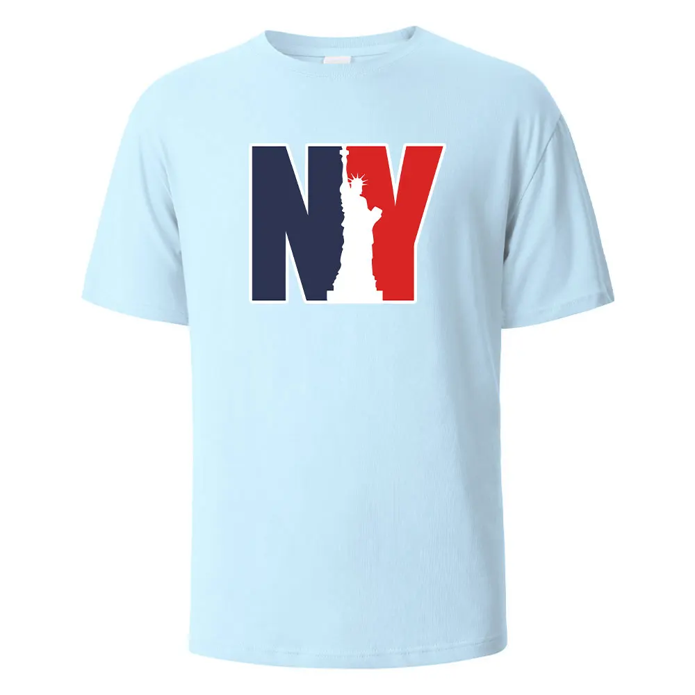 

NewYork Print T-Shirt Summer Tees For Men Women 100% Cotton O-neck Oversize Casual Short sleeved TopsZQ