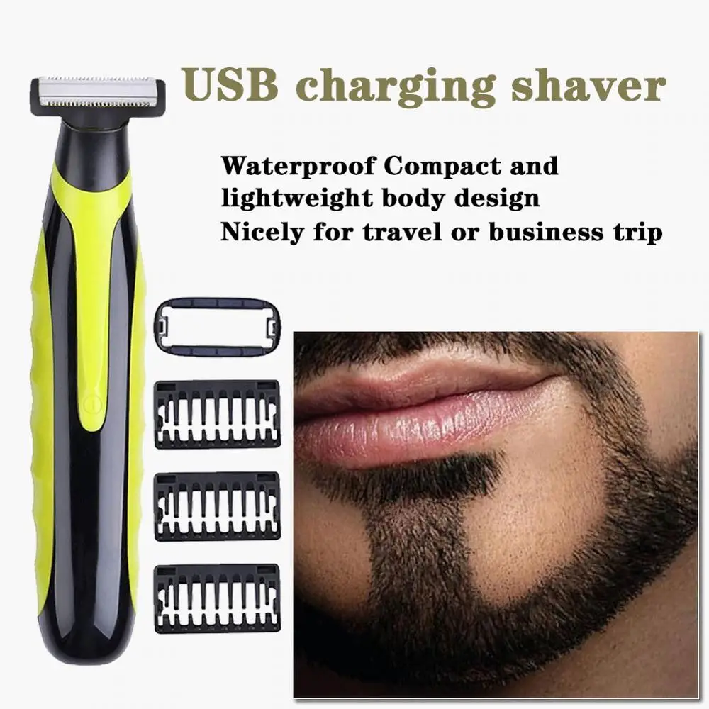 Electric Shaver USB Rechargeable Safety Razor Washable Beard Trimmer for Men Small T Knife Trimmer Portable Shaving Machine