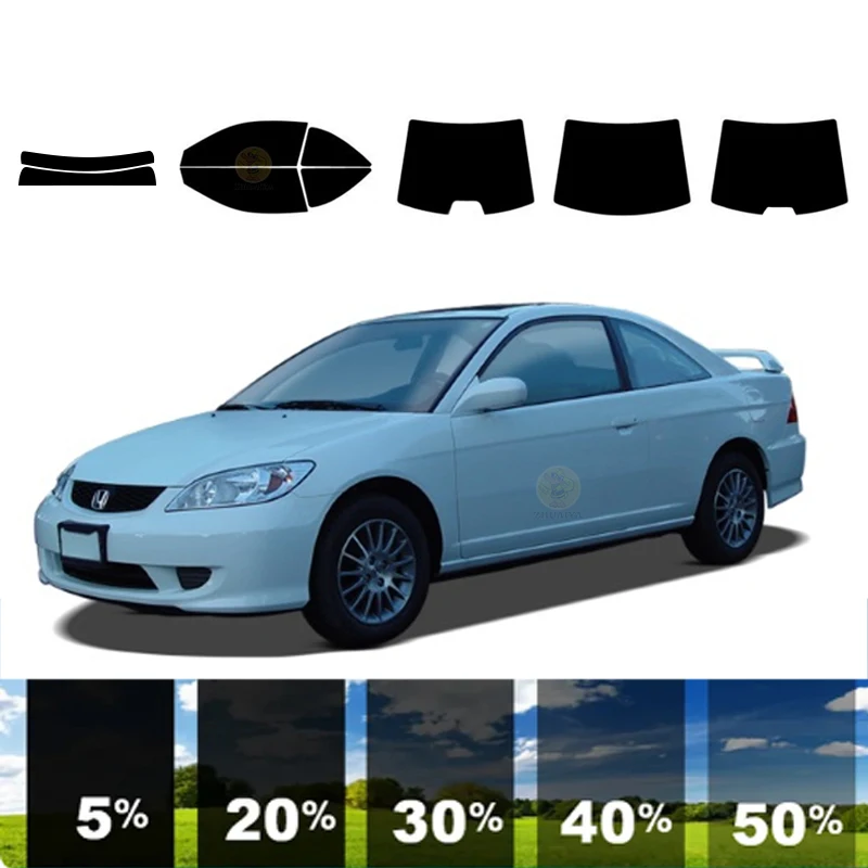 

Предварительно вырезанная Съемная оконная Тонировочная пленка для автомобиля 100% UVR 5%-70% VLT теплоизоляционная углеродная пленка для HONDA CIVIC 2 DR COUPE 2001-2005