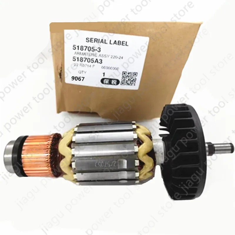 

Анкер ротора AC220-240V 518705-3, замена для MAKITA 9067 9067S 9069 9069S 9069X 9067F 9069F