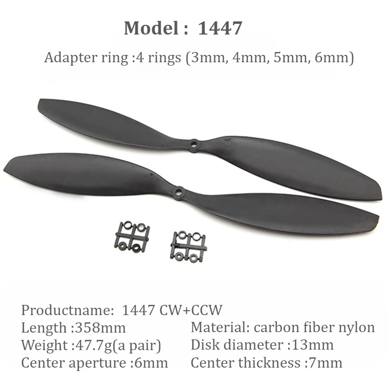1 paar Gemfan Carbon Fiber Nylon CW CCW Propellers 8038 8045 9047 1038 1045 1147 1238 1245 1447 PROP voor RC vaste vleugel vliegtuigen