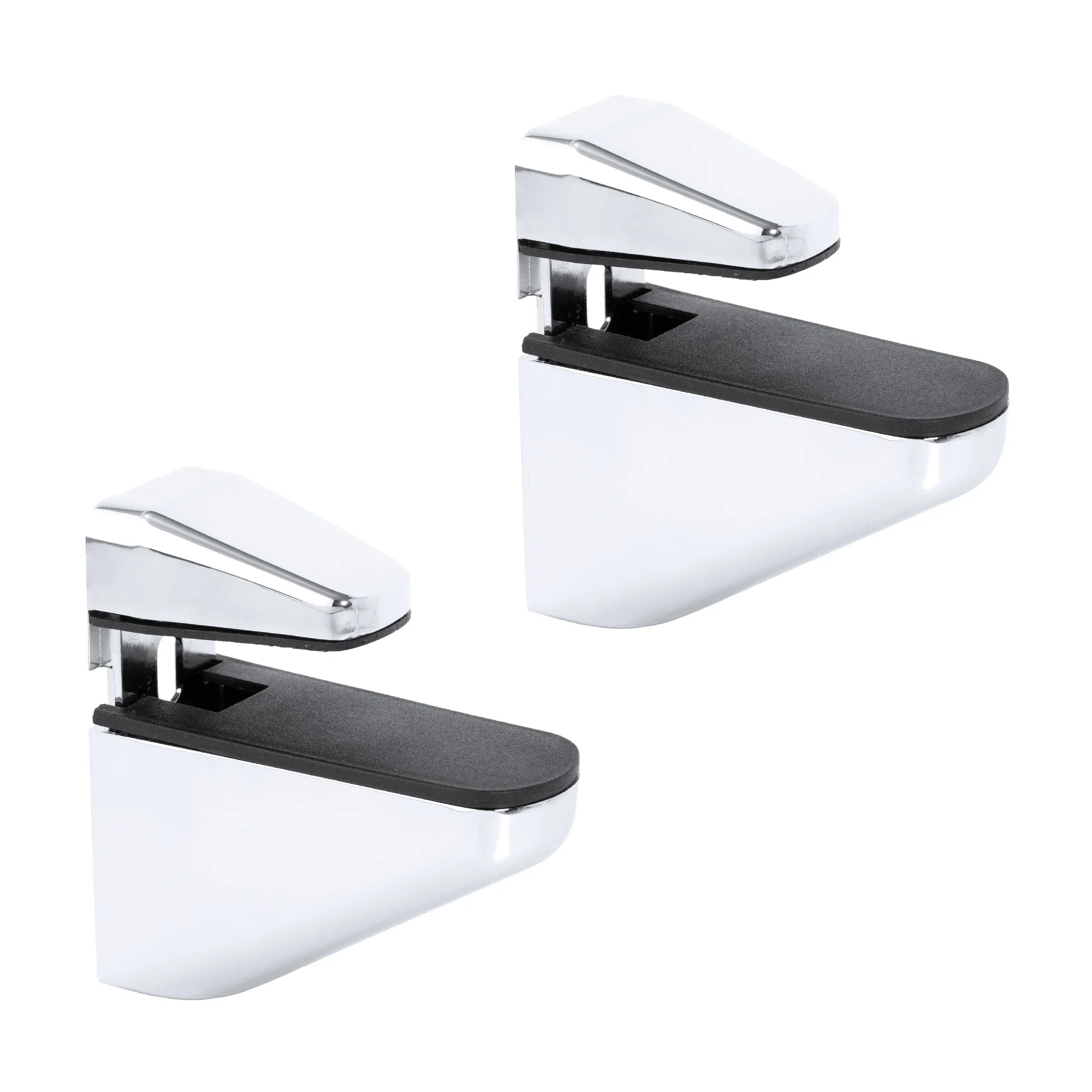 2PCS Adjustable Furniture Glass & Wooden Shelf Support Metal Floating Shelves Clips Holder for Bookcase Cabinet Closet Wardrobe