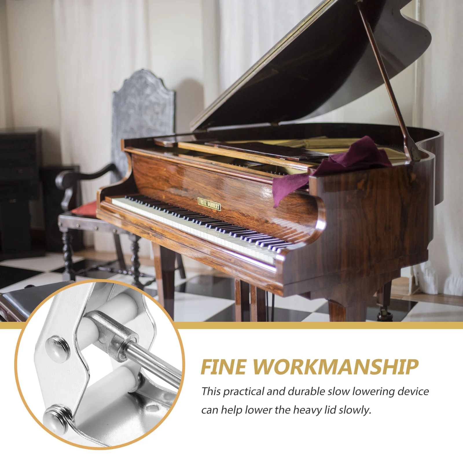 

Piano Slow Fall Device Aluminum Alloy Slow Closing Fall Device Piano Finger Buffer Music Instrument Accessory