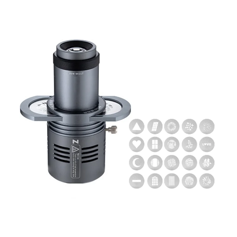 JABS-AL20 Photograph Flash Snoot Conical Lens Art Special Shaped  With Optical Spotlight Lens 20 Gobos