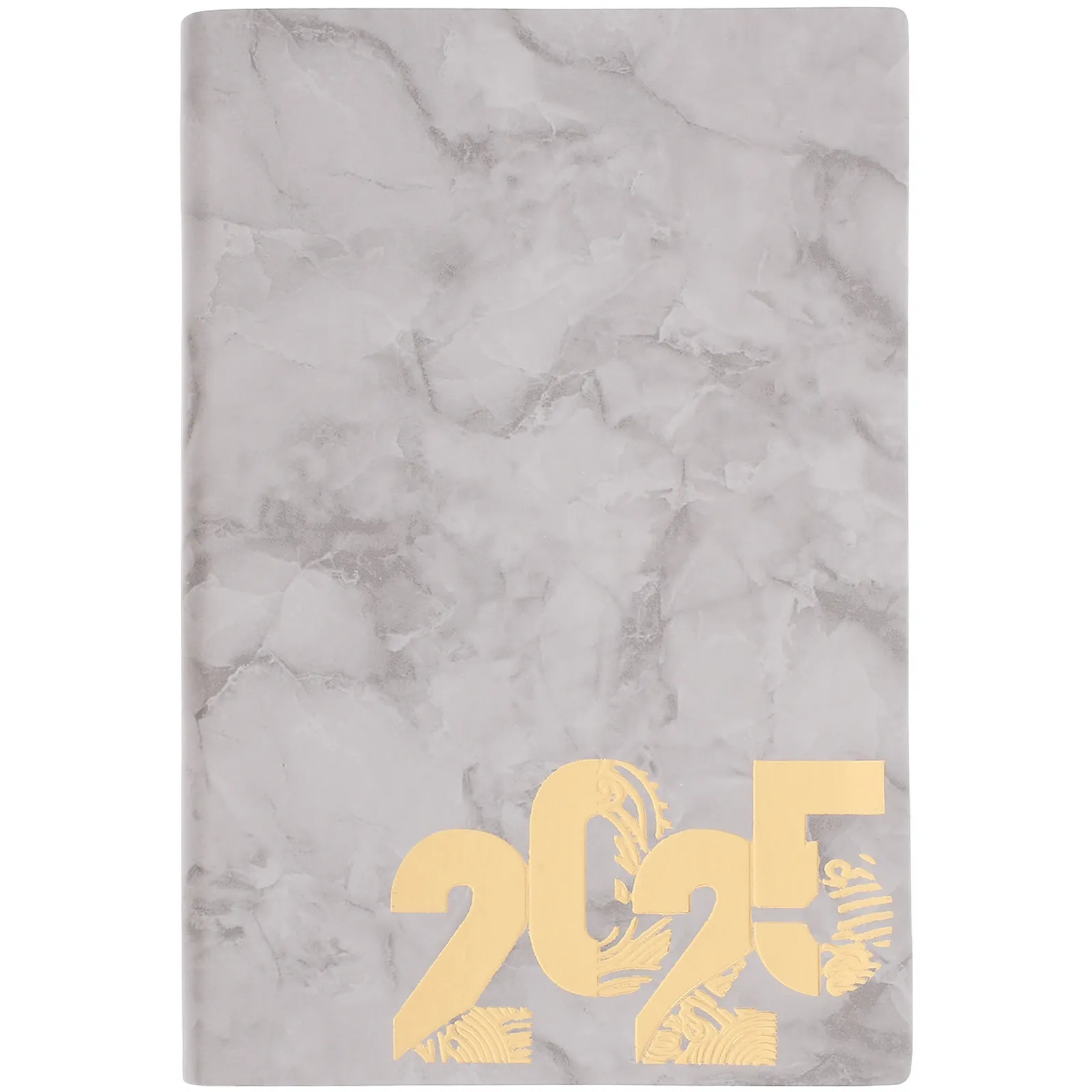 2025 Marble Pattern Daily Weekly Monthly Planner Agenda Book English Layout Office Supplies for Women Men Portable Productivity