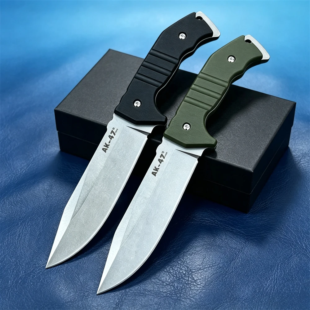 Excellent Fixed Blade Straight Knife High Hardness 7Cr13Mov Steel Nylon Fiber Handle Outdoor Camping Hiking Wilderness Knives