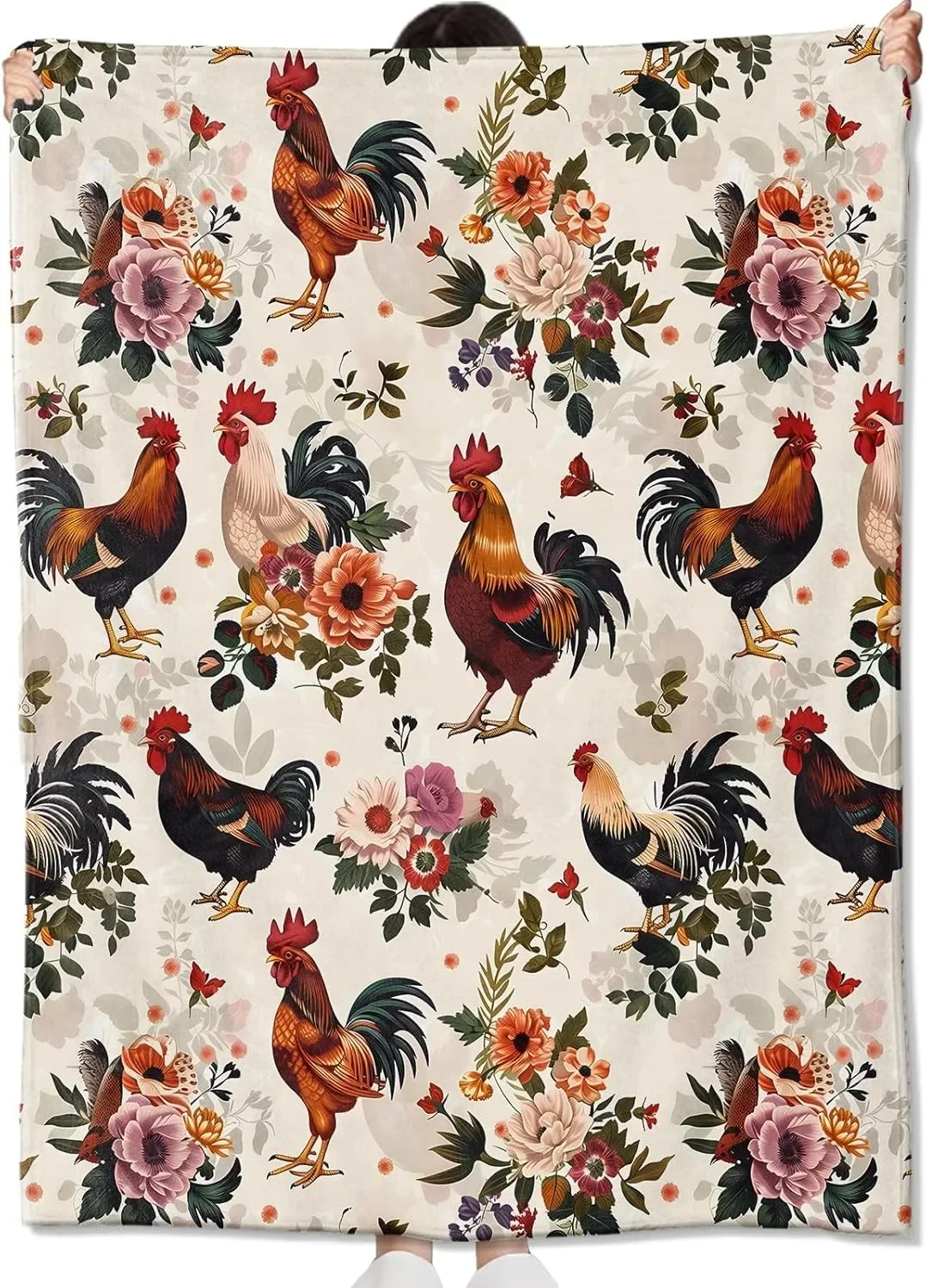 

1 шт. плед с петухом Power Cock — тонкий всесезонный подарок для любителей животных, семьи и друзей, для дивана, кровати, автомобиля, кемпинга