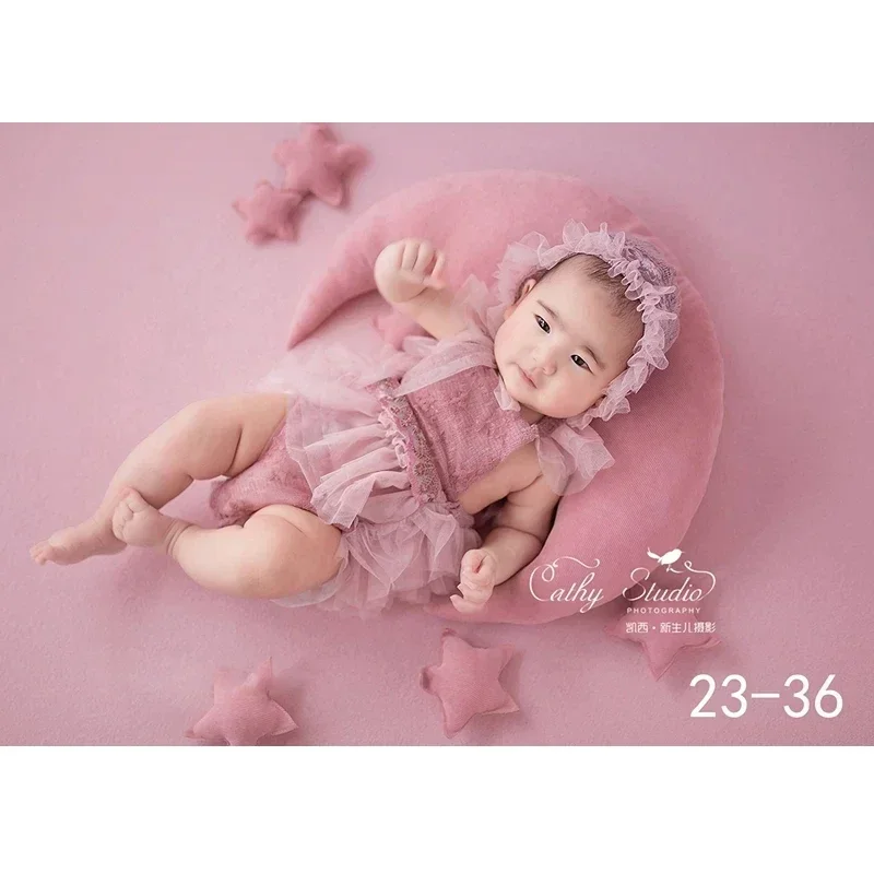 3Pcs Baby Girl Lace Princess Dress Newborn Photography Props Clothes Hat Headband 0-3 Months Bebe Romper Photo Shoot Accessories