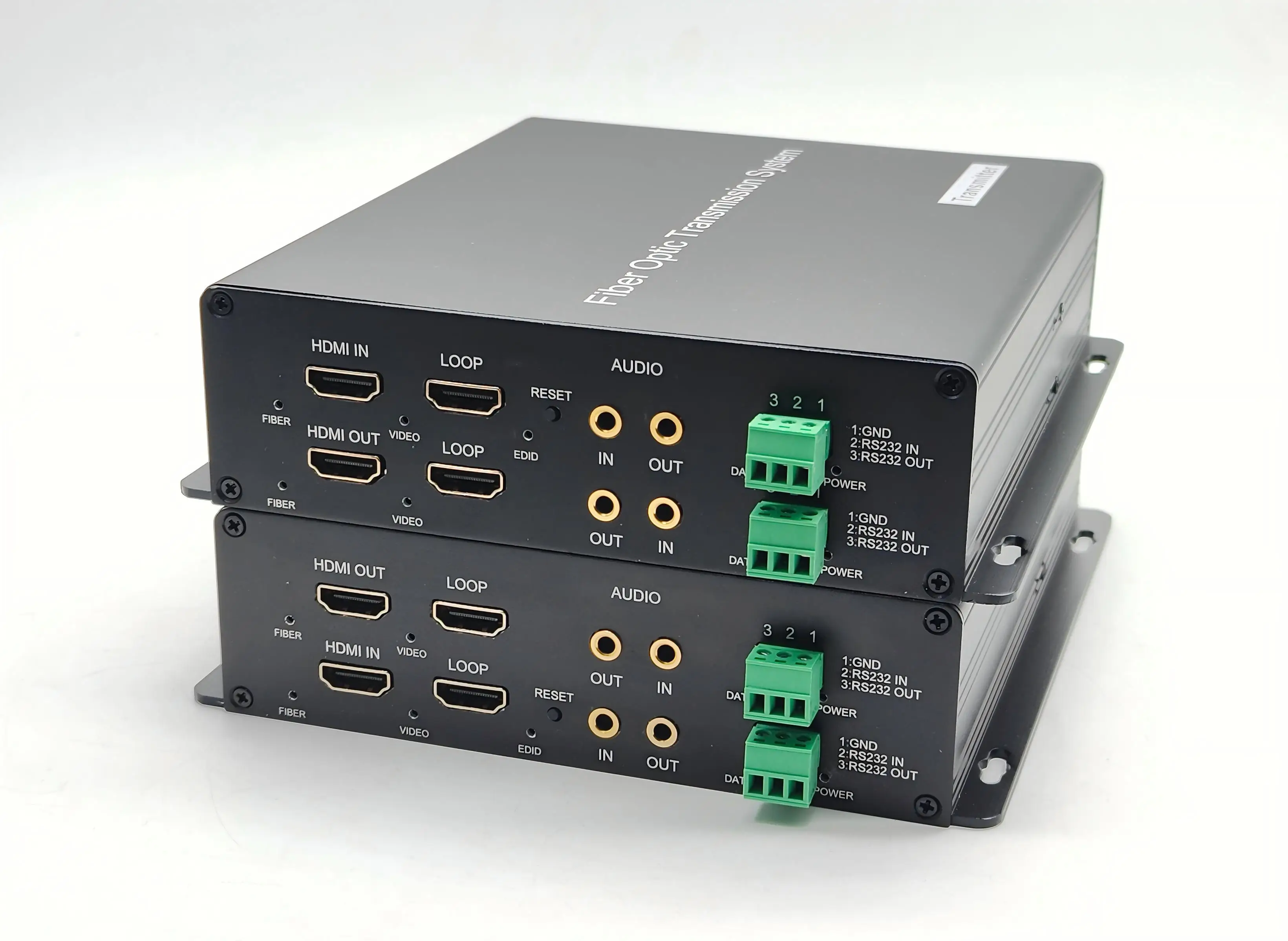 4K@60Hz 10KM Optical over Fiber Transmitter Receiver Bidirectional HDMI Fiber Optic Extender with loopout