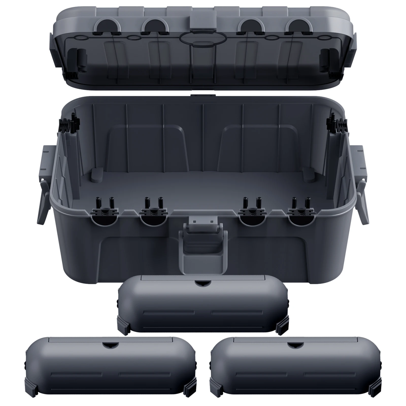 

4-Piece Waterproof Electrical Box Set 32x22x13cm Large With 3 Pcs 18x5.7x5.7cm Mini Compact Cord Covers Protect Power Strip Plug