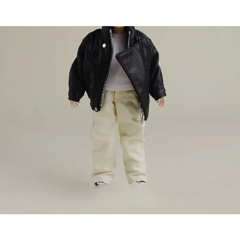 Maßstab 1:12, männliches Kleidungsmodell mit Reißverschluss und Stehkragen aus PU-Leder, passend für 6'' Nota Vtoys Romankey Actionfigur-Körperzubehör – Detail 6