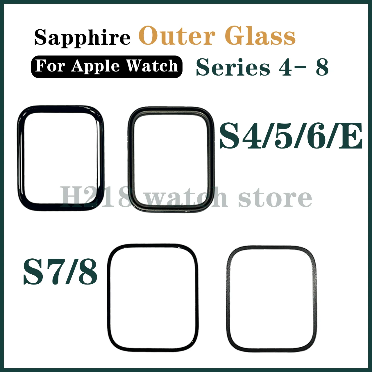 

Sapphire Outer Glass Screen For Apple Watch SERIES 4 5 6 E 7 8,44 40 41 45mm External Glasses Lens Panel OCA Replacement Repair