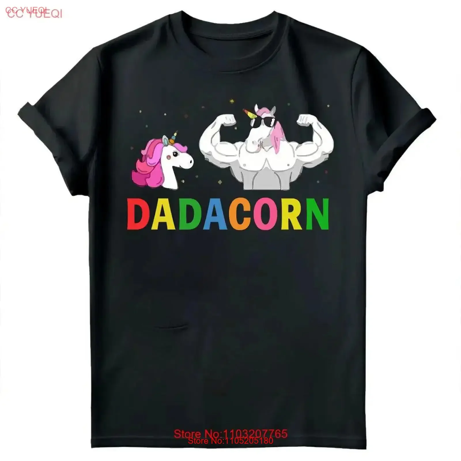 

Fathers Day Mens T Shirt Funny Unicorn Dadacorn Daddy Gymer Dad Top FD vintage Washed streetwear Slightly Versatile homme