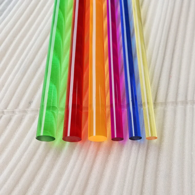 1-4Pcs Length 495mm Colored Translucent Acrylic Rod Diameter 3-50mm PMMA Solid Cylinder Pexiglass Round Bar