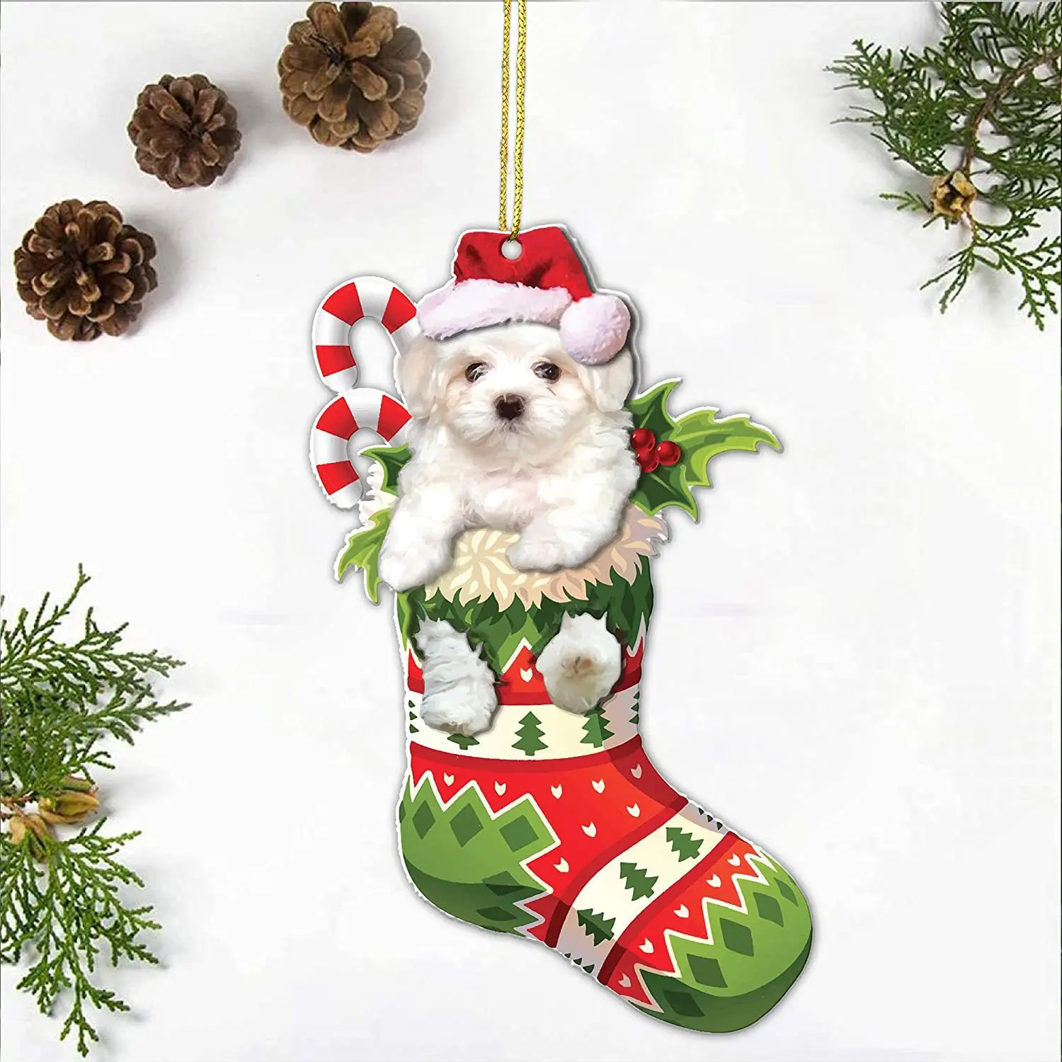 New Fun Pet Dog Series Christmas Tree Ornaments. Pet Dog Flat Pendant