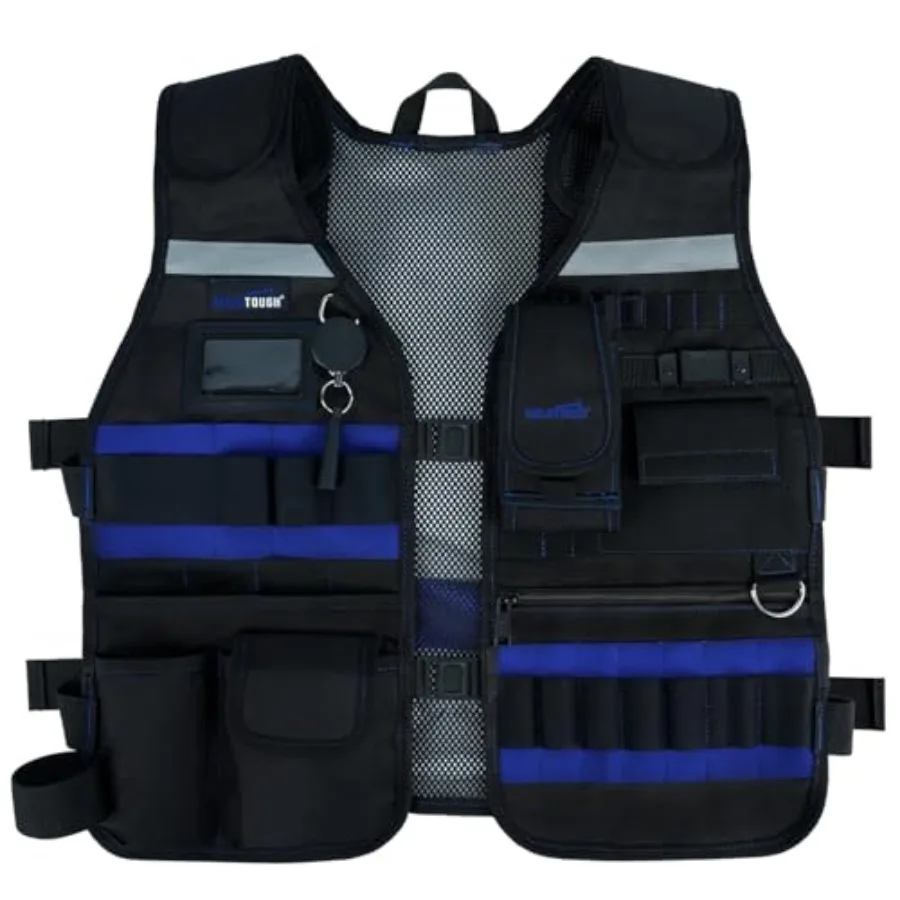 

Рабочий жилет MELOTOUGH с регулируемыми ремнями и съемным держателем для телефона для электриков, строителей и плотников