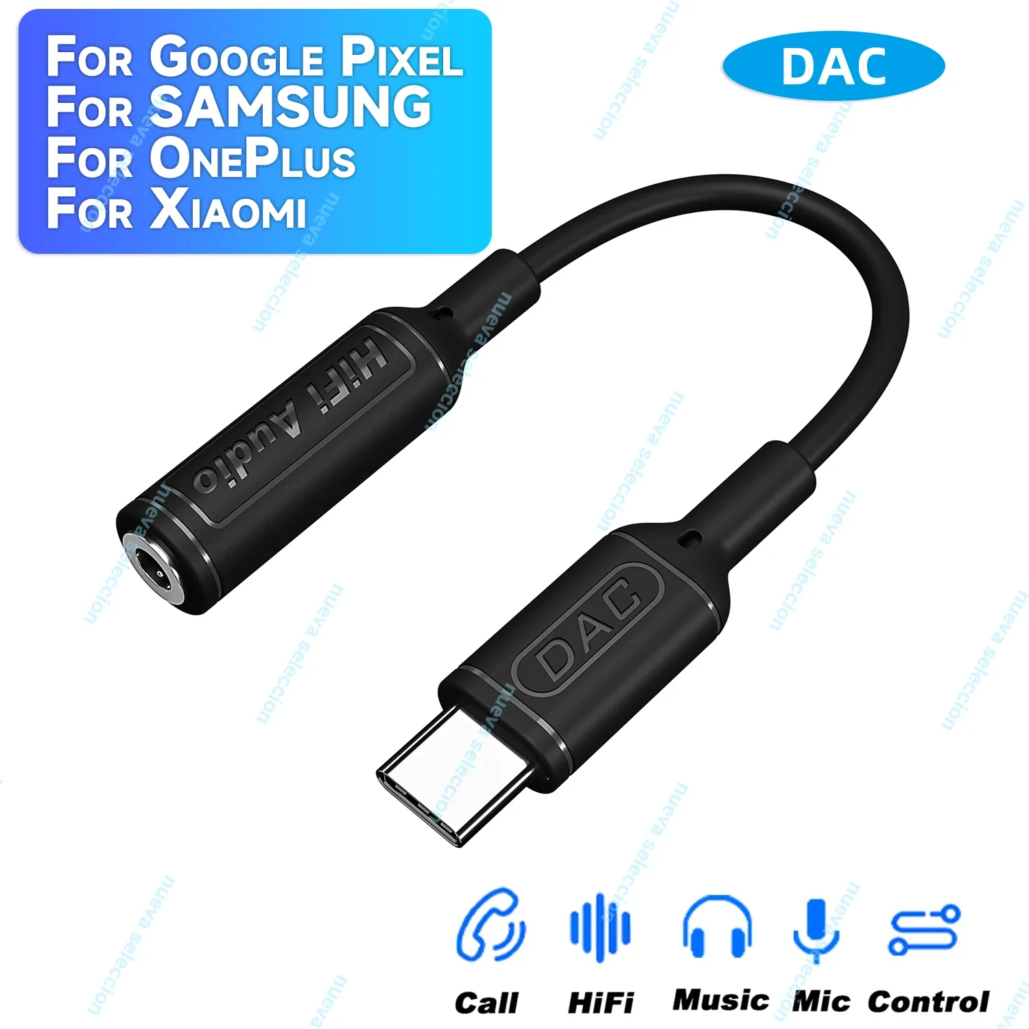 For Samsung Google Pixel type c to 3.5 mm adapter dac portable USB C to headphone jack 48khz support microphone audio adapter