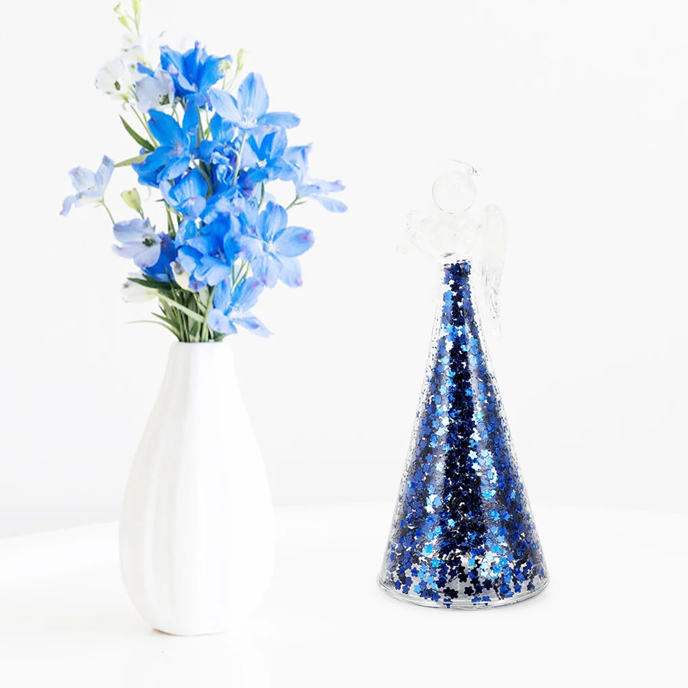 

2Pcs Blessing Glass Angel Figurines Romantic Valentine Home Decor Desk Ornaments Gifts for Women Girls Teens Angel