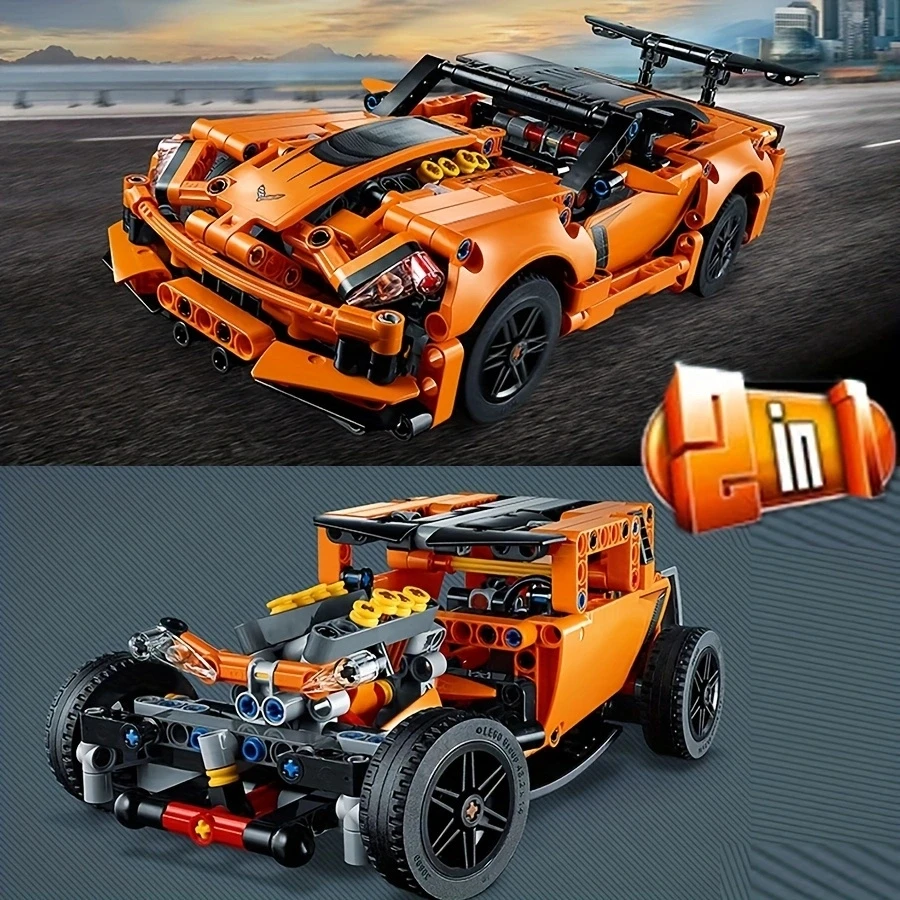 Kit de construção de modelo de carro esportivo MOC 579PCS brinquedo de corrida presente de feriado para adultos e crianças