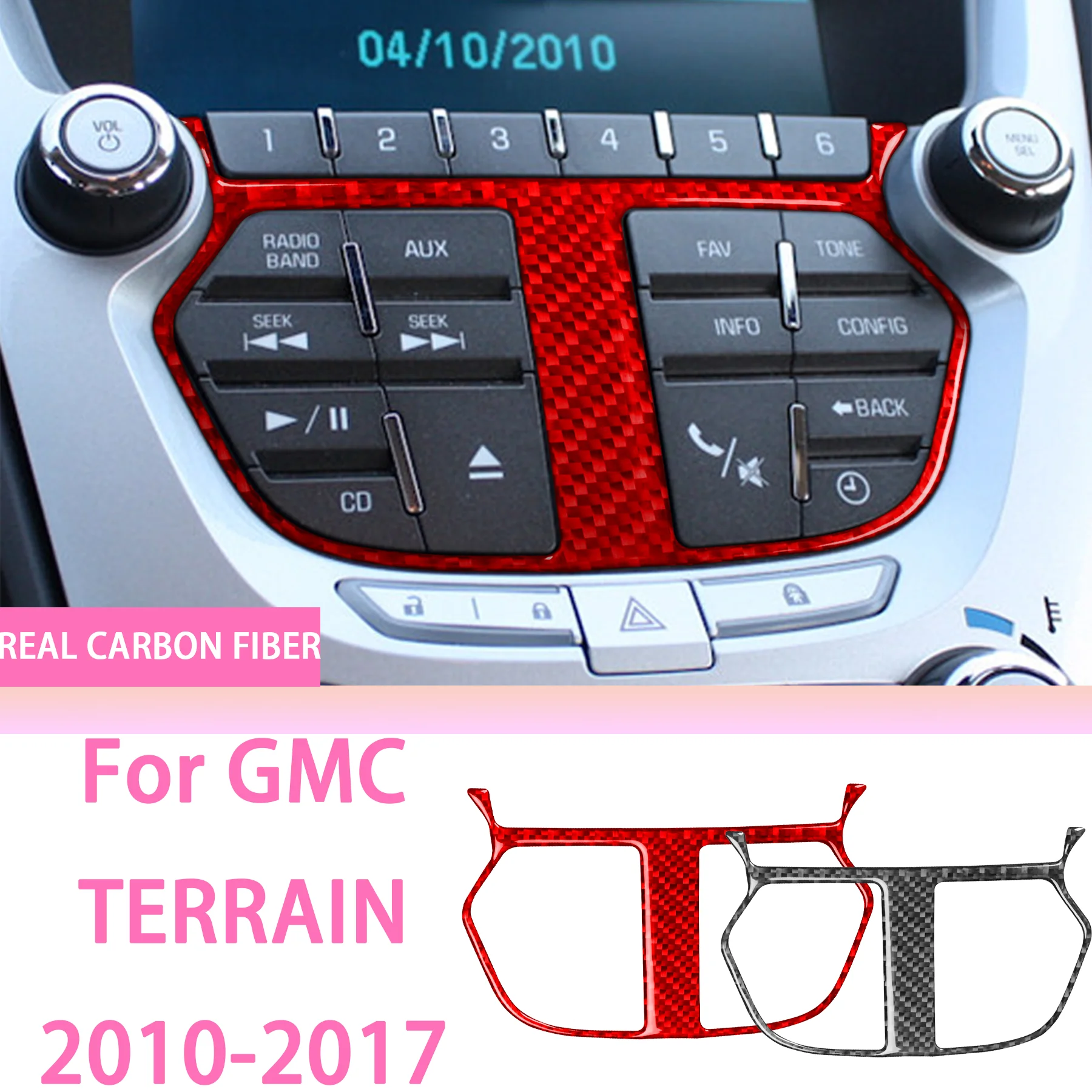Soft Carbon Fiber Interior Accessories Stickers Car Center Console Multifunctional Control Buttons Frame FOR GMC TERRAIN 10-17