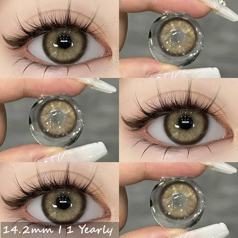 EYESHARE New Colored Contacts Lenses for Eyes Blue Contact Lenses Brown Eyes Contact Lenses Yearly Gray EyeContact Lens 14.2mm