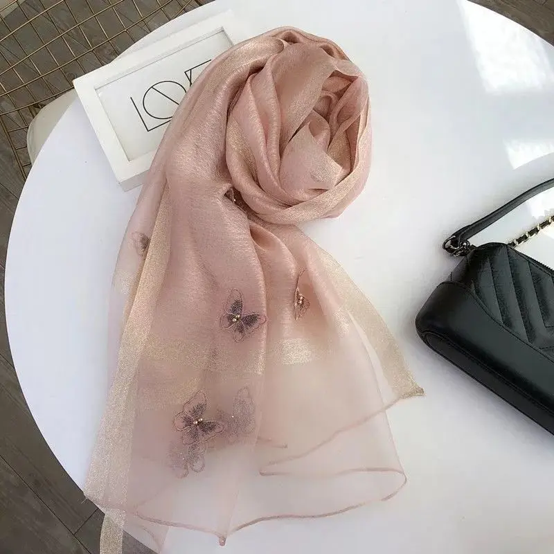 

Thin Scarves Women Fashion Ladies Flower Silk Scarf Pretty Versatile Go Shopping Shawl Scarf Clothing Accessorie Wholesale L87