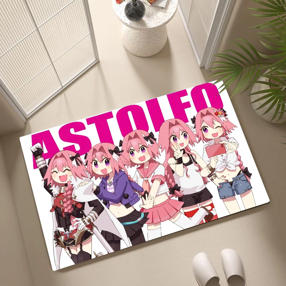 Astolfo Anime Girl Floor Mat Floor Mat Anti-Slip Kitchen Bedroom Handmade Tufted Rug Carpet Living Room Entrance Rug