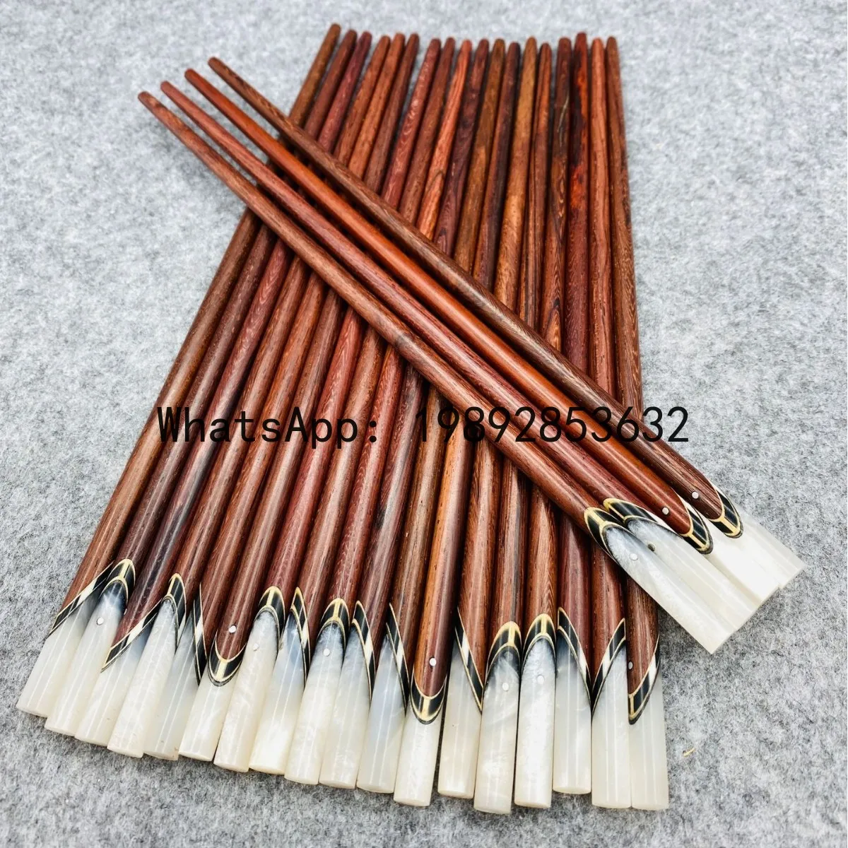 Vietnamese old coconut wood chopsticks with shell inlay, non-slip, mildew-resistant, high-temperature resistant, 10 pairs