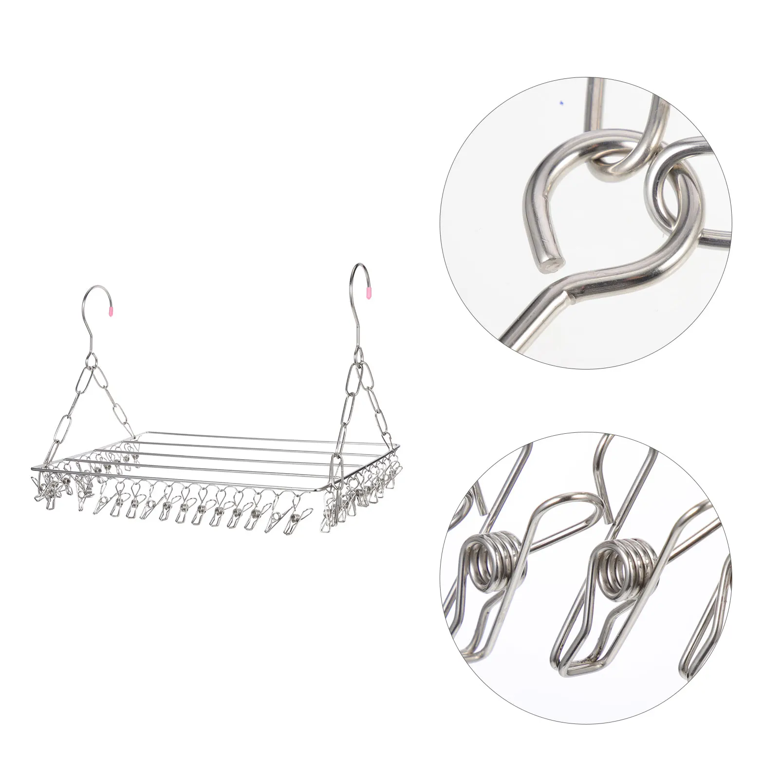 

Multi Clip Drying Rack Stainless Steel 36 Clips Hanger Anti slip Sock Clothes ganizer Home Use Laundry Hanging Rack Underwear
