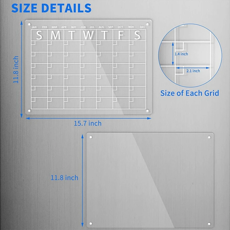 ใส + 30X40cm ปฏิทิน8ปากกาแม่เหล็กกรดสติกเกอร์แม่เหล็กติดตู้เย็น