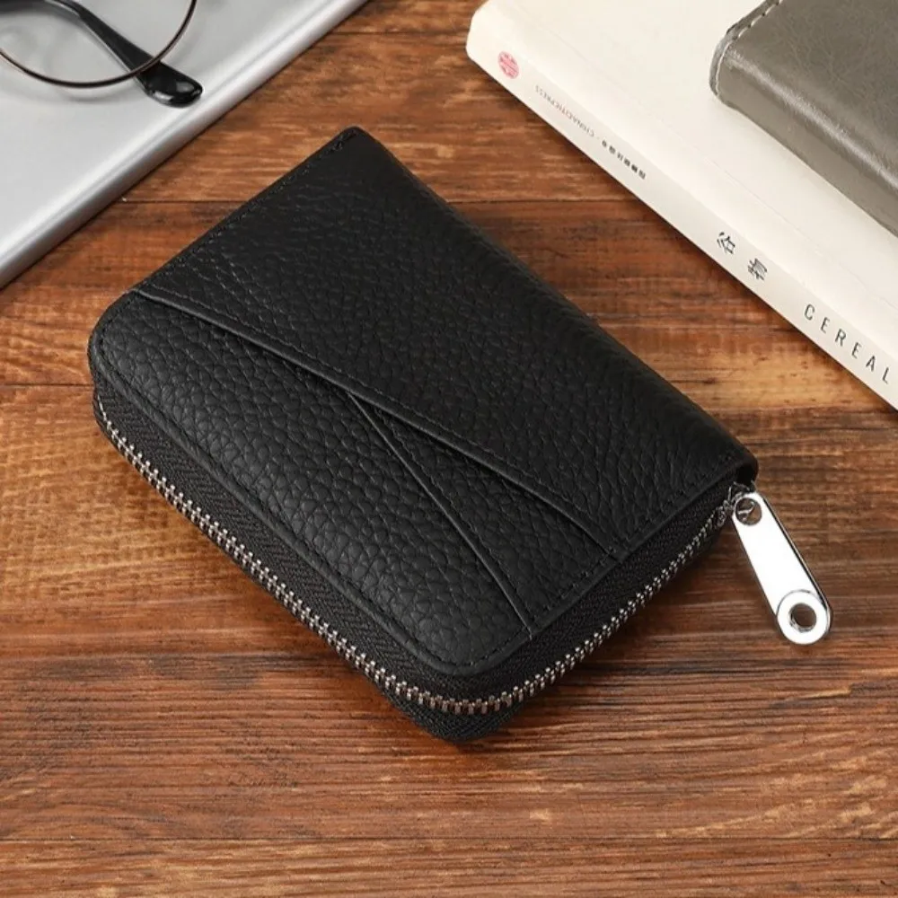 Portable Short PU Leather Wallet Multiple Card Slots Zipper Coin Pouch Japanese Large Capacity Organ Card Holder Women