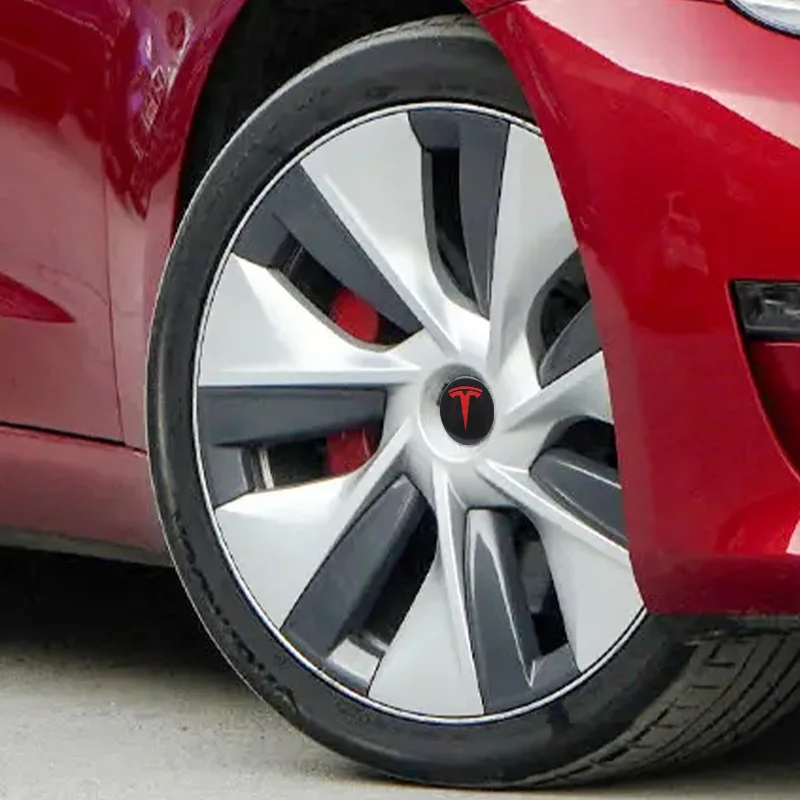 4 szt. 56 mm nakładka na piastę koła samochodowego Tesla Emblemat Naklejki do modelu 3 Model S X Model Y Pokrywa środkowa koła Akcesoria