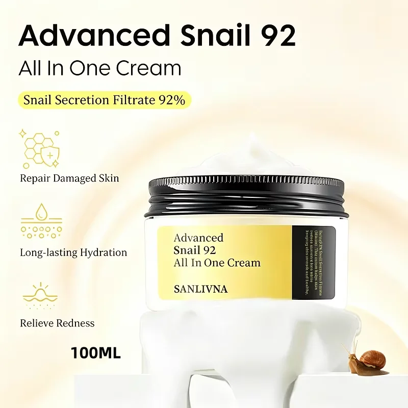 Korean Skincare Snail Mucin 92% Facial Cream,Facial Anti-aging Lightweight Moisturizer,Strengthening The Skin Beauty Products