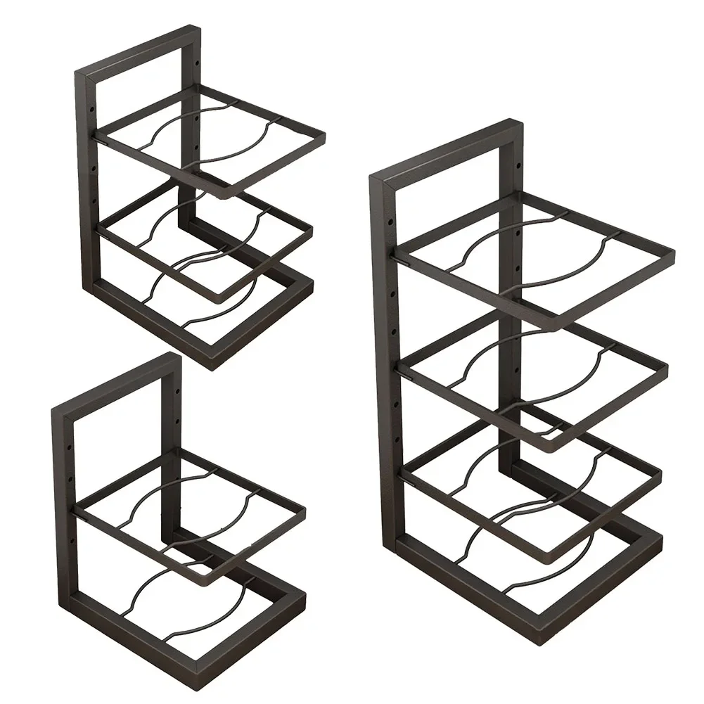 

Under Cabinet Pan Organizer Rack Space saving Solution for Pots Pans Plates and More and Functional Design