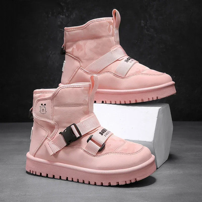 

Children's Snow Boots Winter New Soft Sole Boys' Cotton Shoes Fashion Plush Warm Girls' Casual Short Boots 3-12 Years Old