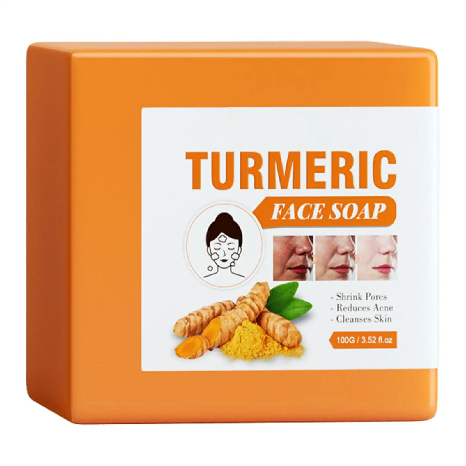 

Мыло с имбирем и куркумой, осветляющее кожу от прыщей, очищающее мыло для лица, удаление прыщей, темных пятен, мыло для лица с куркумой ручной работы, 100 г