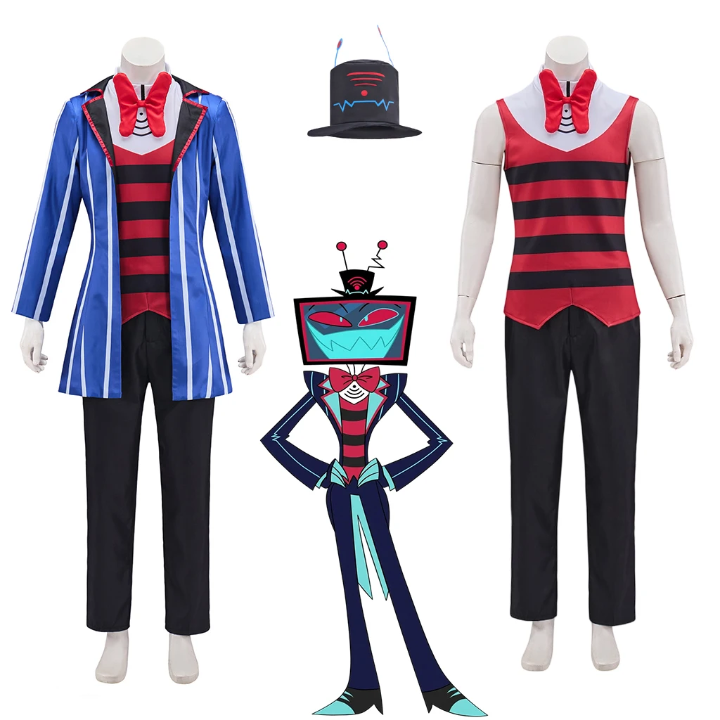 

Anime Vox Cosplay Hotel Costume Disguise the Vees Outfits For Men Fantasia Demon Uniform Suit Halloween Party Streetwear