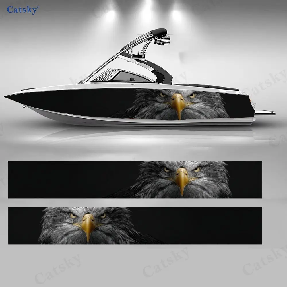 

Наклейки на лодки с тремя орлами, 2 шт., водонепроницаемые виниловые наклейки из ПВХ для рыболовных лодок, прочные и стильные.