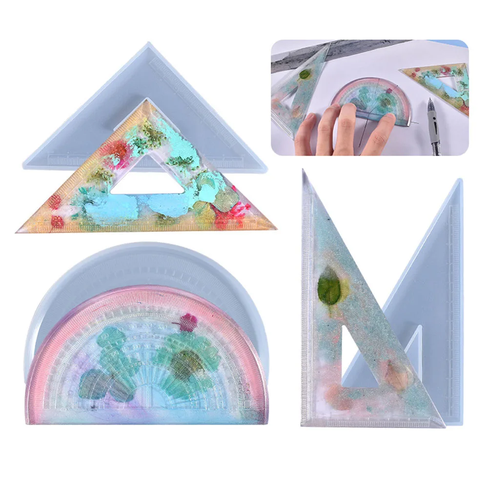 

Ruler Epoxy Resin Silicone Mold Protractor Triangle Right Angle Ruler Mould DIY Craft Jewelry Making Tools Resin Casting Molds