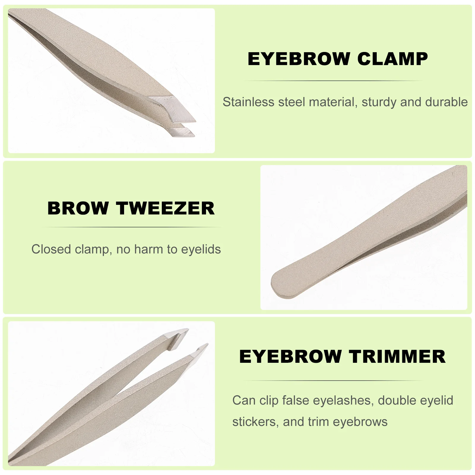 

4pcs Eyebrow Tweezer Set Stainless Steel Brow Clip For False Lashes Double Eyelid Salon Eyebrow Grooming Tool Makeup Supplies