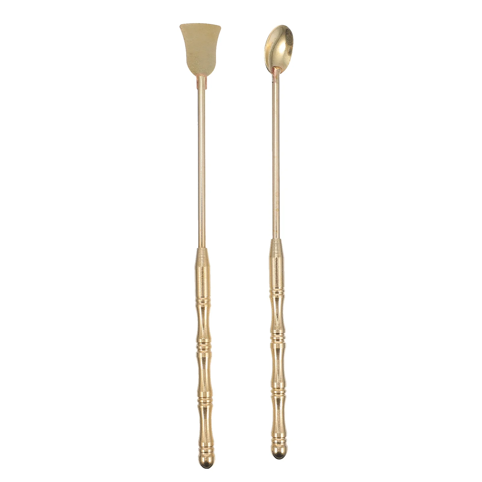 

2pcs Incense Shovel Copper Spoon High Tea Ceremony Supplies Ergonomic Handle Living Room Bathroom Hotels Temples