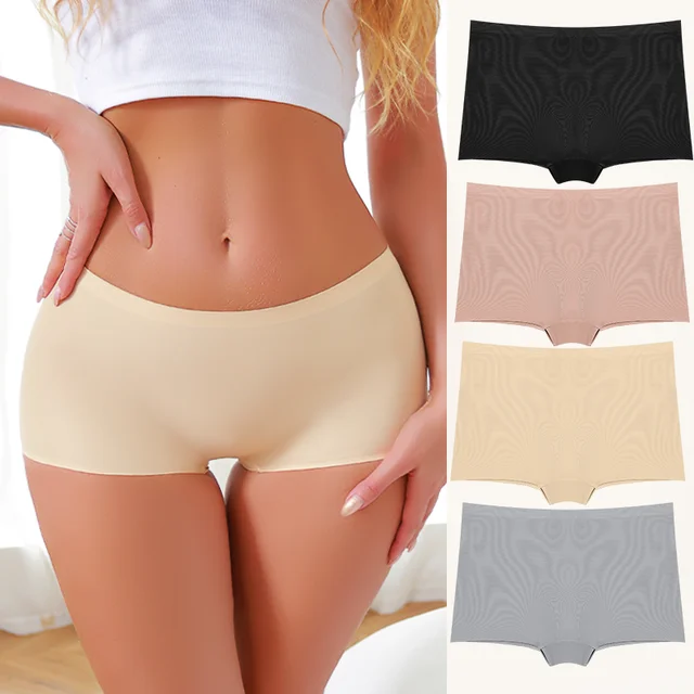 Women's Seamless Panties Sports Boxers Underwear Female Solid Color Comfortable Briefs Cozy Lingerie Intimate Underpants S-XL