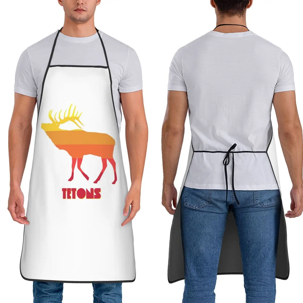Tetons Elk Schürzen, ärmellose Koch- und Backschürze, Lätzchen für Küche und Reinigung, für Damen und Herren, Gartenarbeit