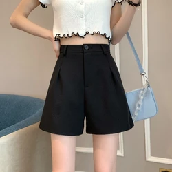 Black Shorts for Women 2025 Summer New Large Size Fat Mm Wide-leg Pants High Waist Outer Wear Versatile A-line Casual Hot Pants