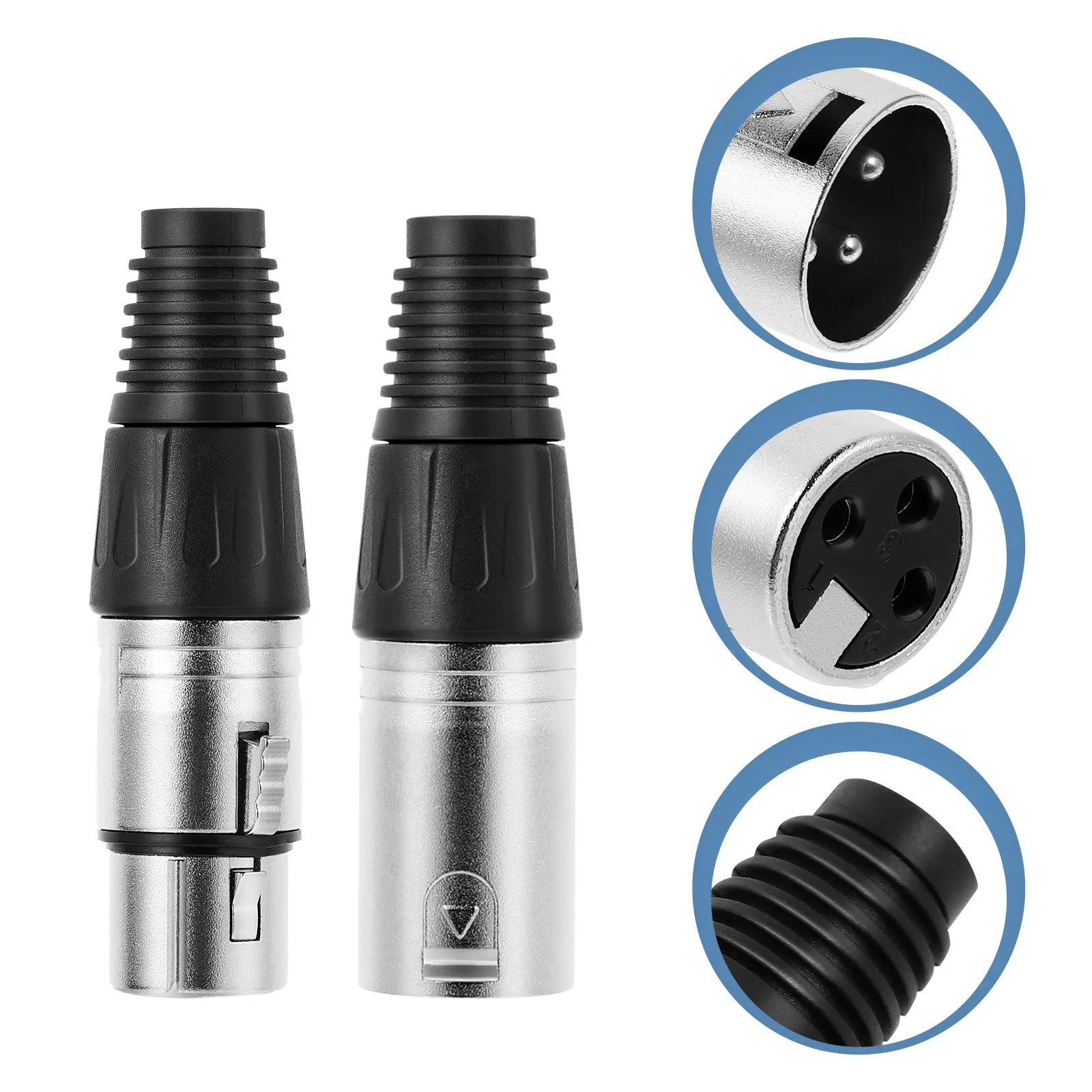 

1Set Xlr 3 Pin Connector Zinc Alloy Sturdy Male Female Solder Mic Cable Plug Microphone Audio Xlr Connector Mic Cable Plug