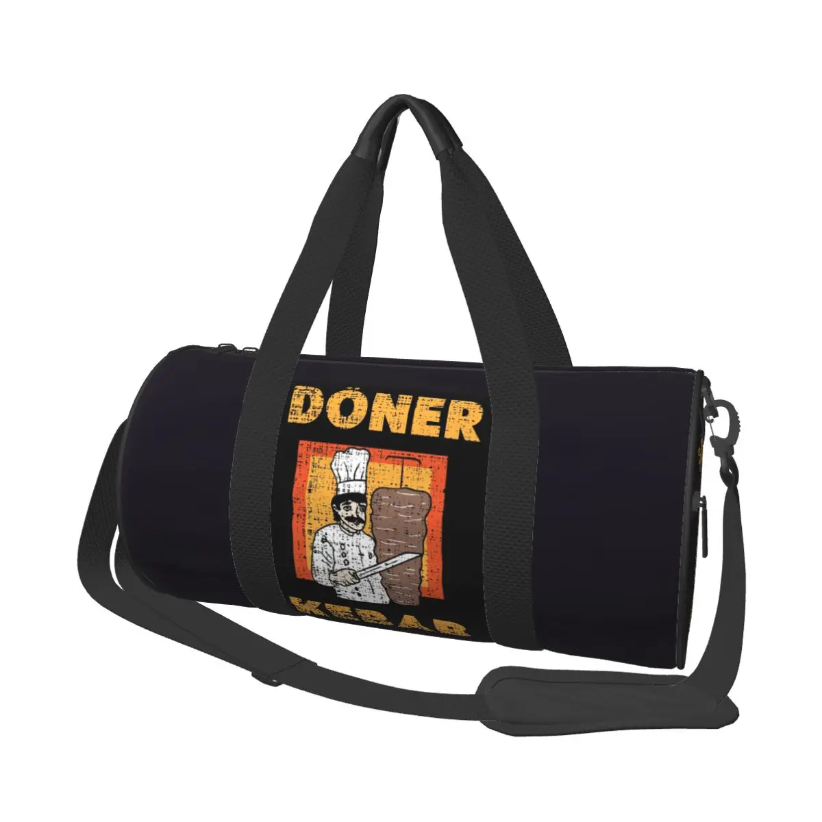 

Funny Doner Kebab Cartoon Large Duffle Gym Bag Multi-Functional Duffle Travel Bags Handbags Fitness bag