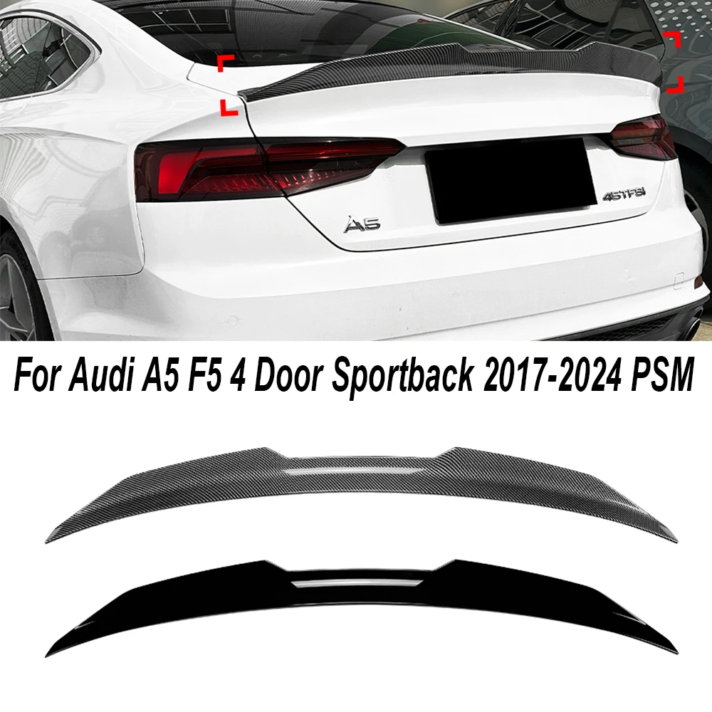 

For Audi A5 F5 4 Door Sportback 2017-2024 PSM Rear Wing Trunk Spoiler Wing Roof Spoiler Wings Auto Accessories