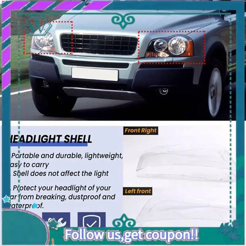 Verbesserte XC90 Scheinwerfer Shell Scheinwerfer Shell Auto Scheinwerfer Maske Auto Zubehör Scheinwerfer Glas