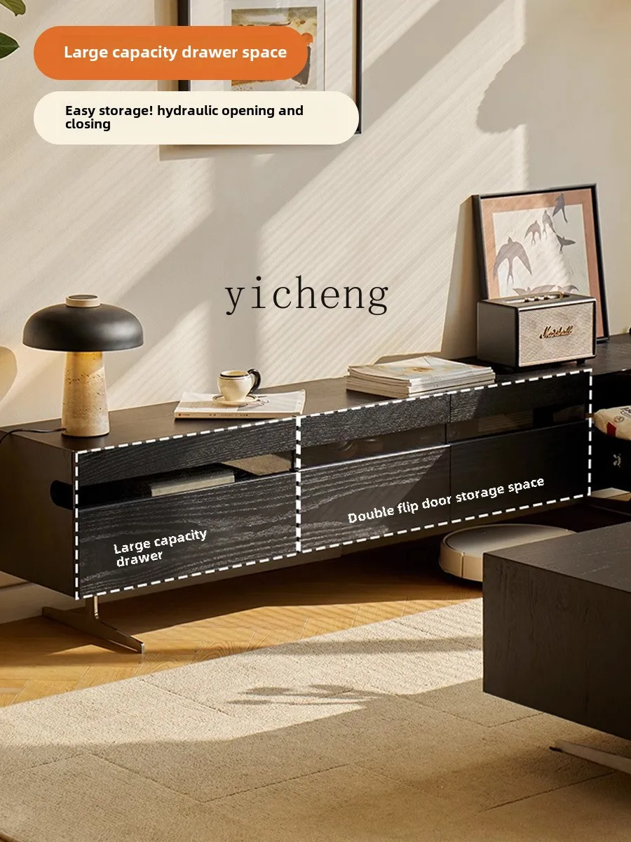 YFY  medieval solid wood TV cabinet coffee table combination living room household small apartment floor locker