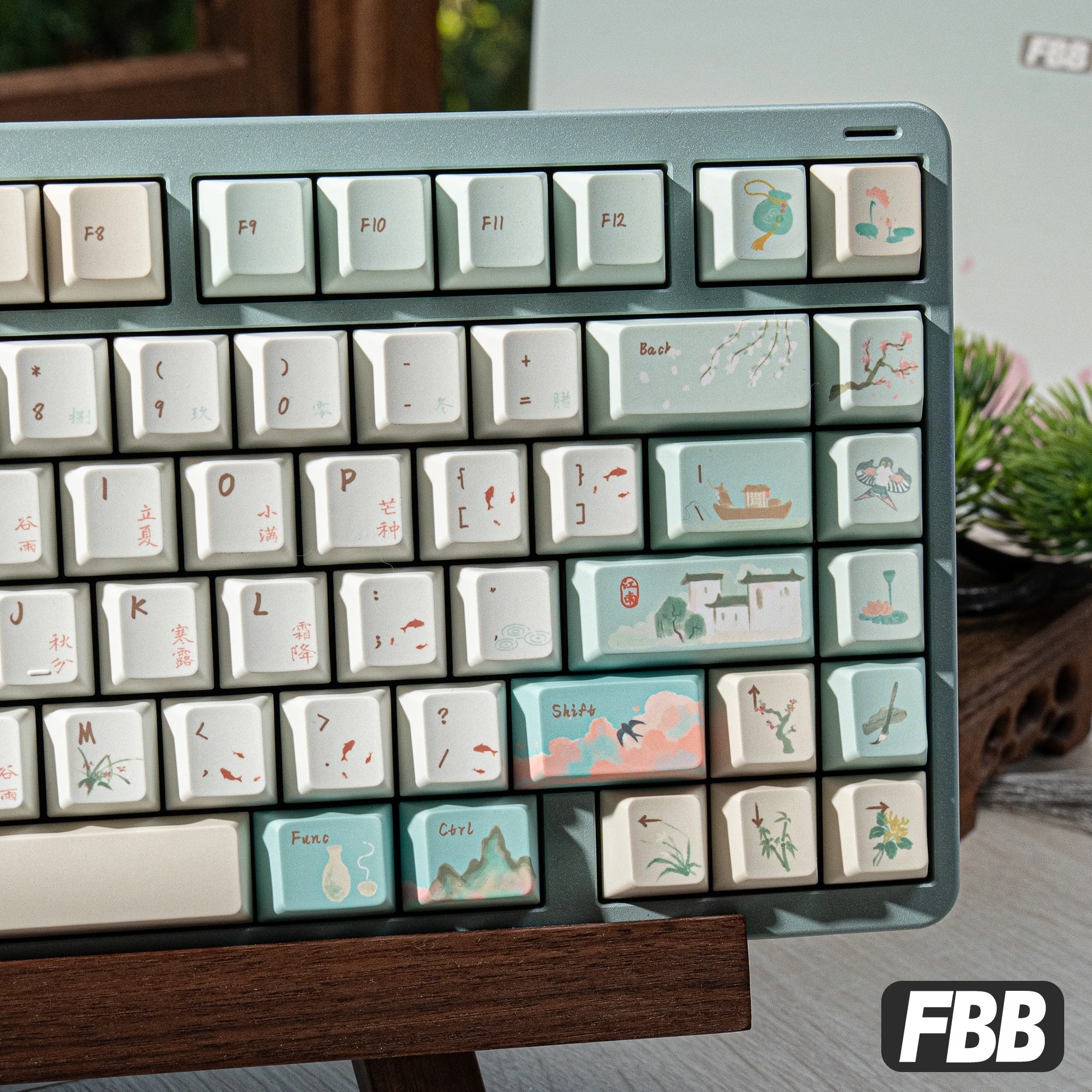 FBB Keycaps Chinoiserie PBT CustomIized Mechanical MX Switches Keyboard DIY Computer Parts Gift For Friends Lovers Girlfriend